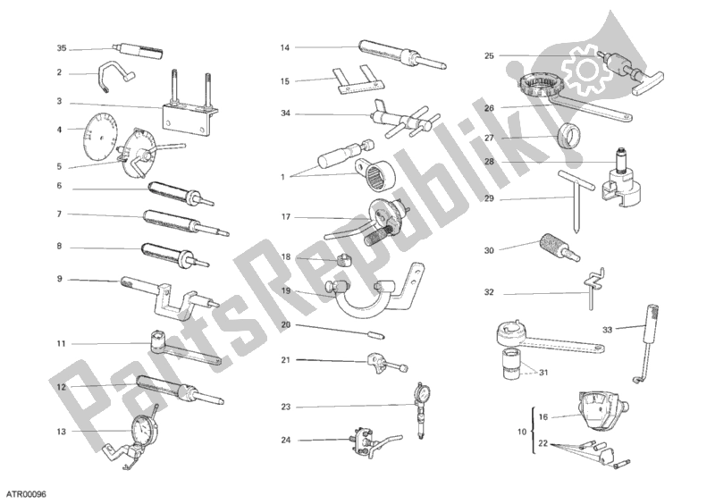 Tutte le parti per il Attrezzi Di Servizio Dell'officina, Motore del Ducati Monster S2R 1000 2007